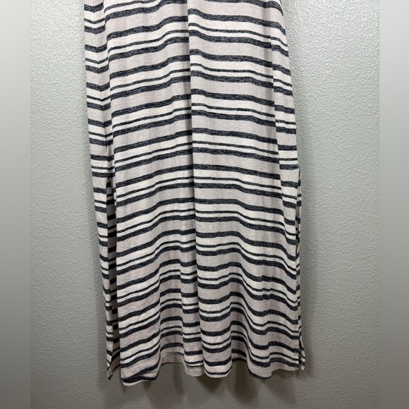 Lou & Grey For Loft V-neck Black White Striped Tee Maxi Dress LightWeight XS - Picture 4 of 11
